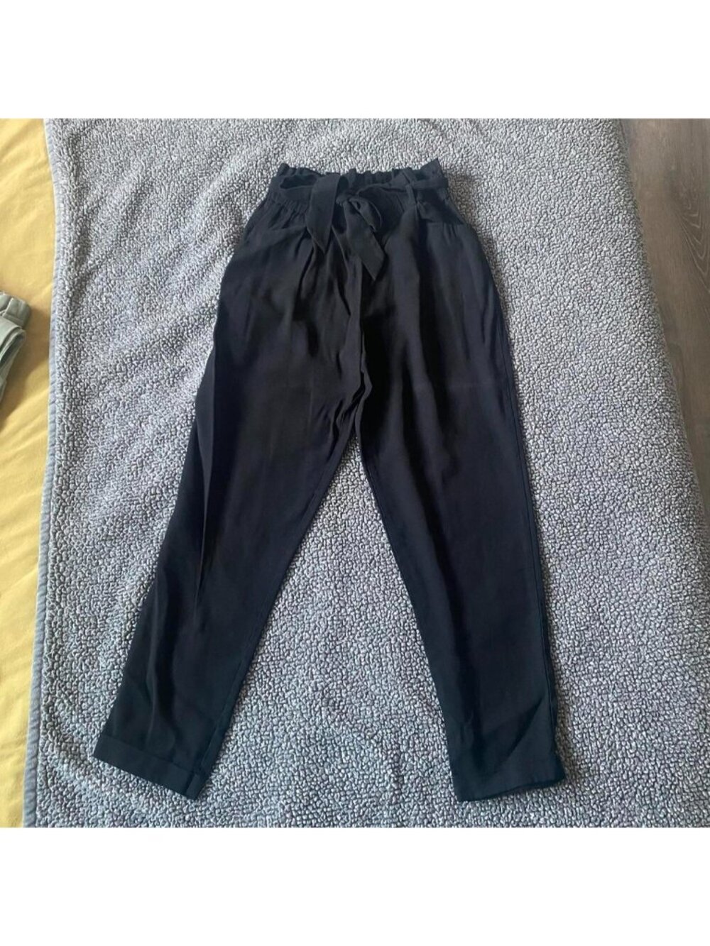 Zara black high-waisted tapered trousers